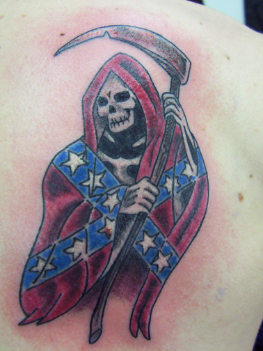 Looking for unique Color tattoos Tattoos?  grim reaper with confederate flag